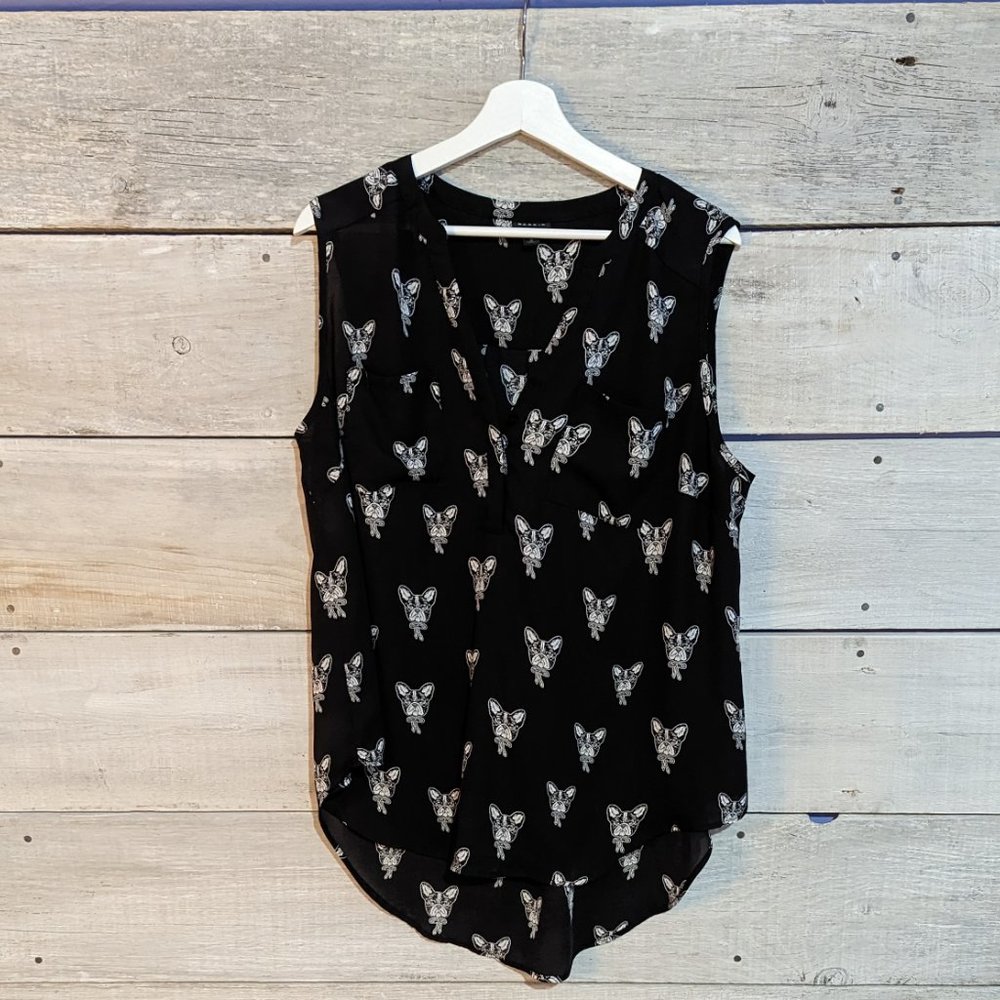 Torrid Harper sleeveless top with French bulldogs